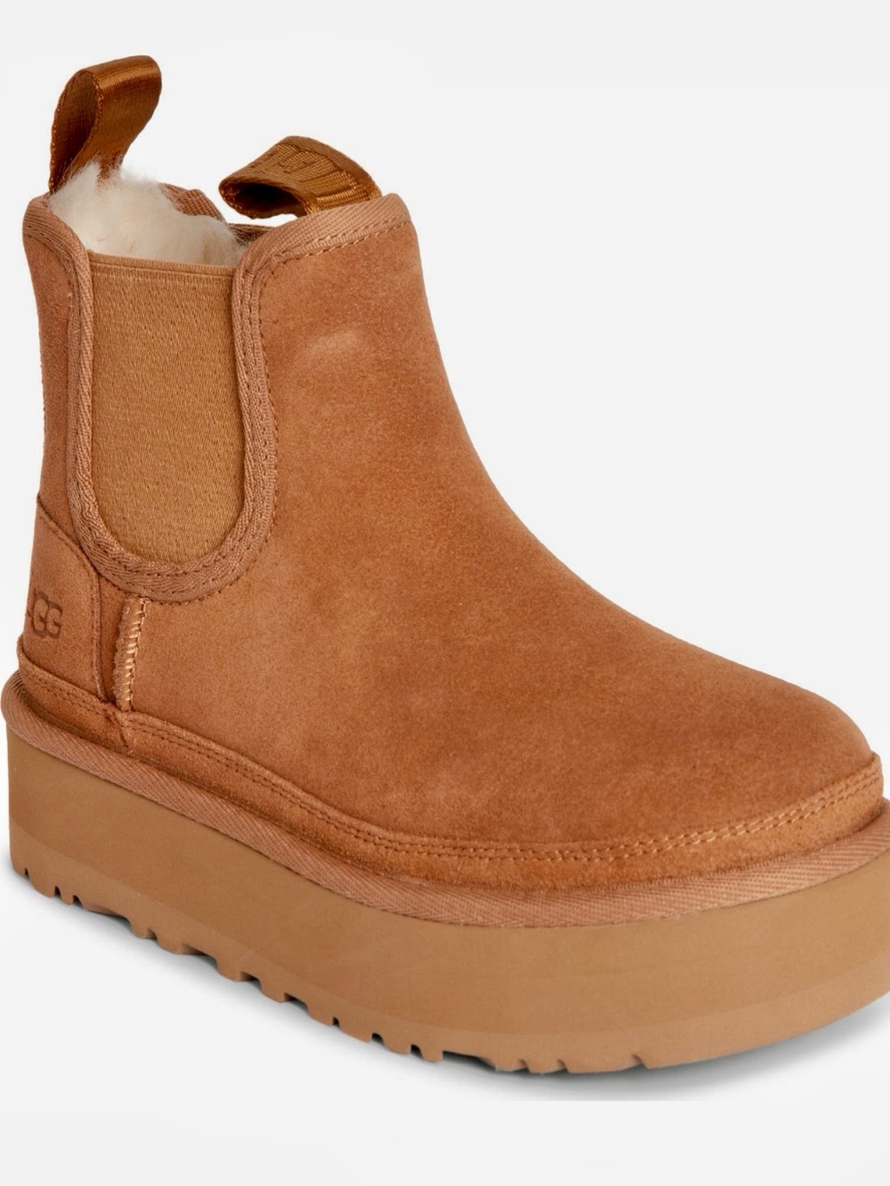UGG Kids’ Neumel Water Resistant Genuine Shearling Platform Chelsea Boot